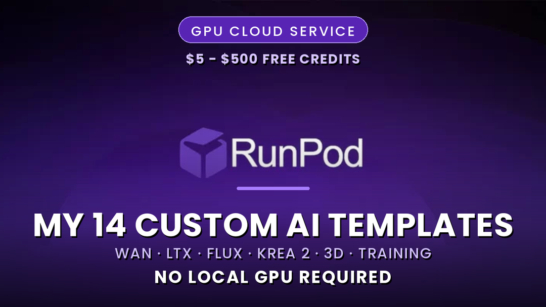 Run any AI model in the cloud with RunPod templates — 14 custom AI templates, no local GPU required