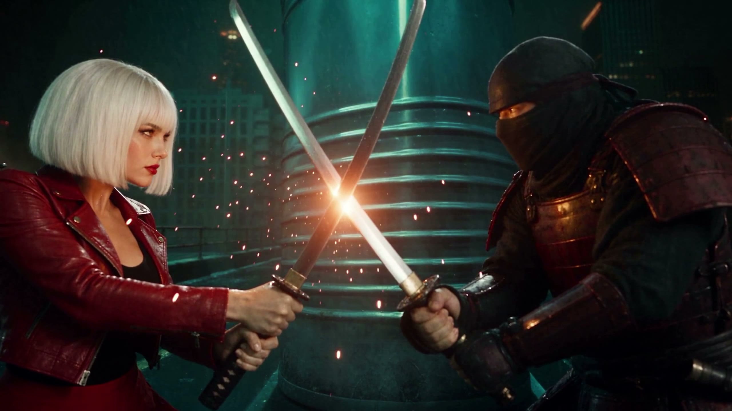 Higgsfield Katana remake: the new character in the rooftop sword fight